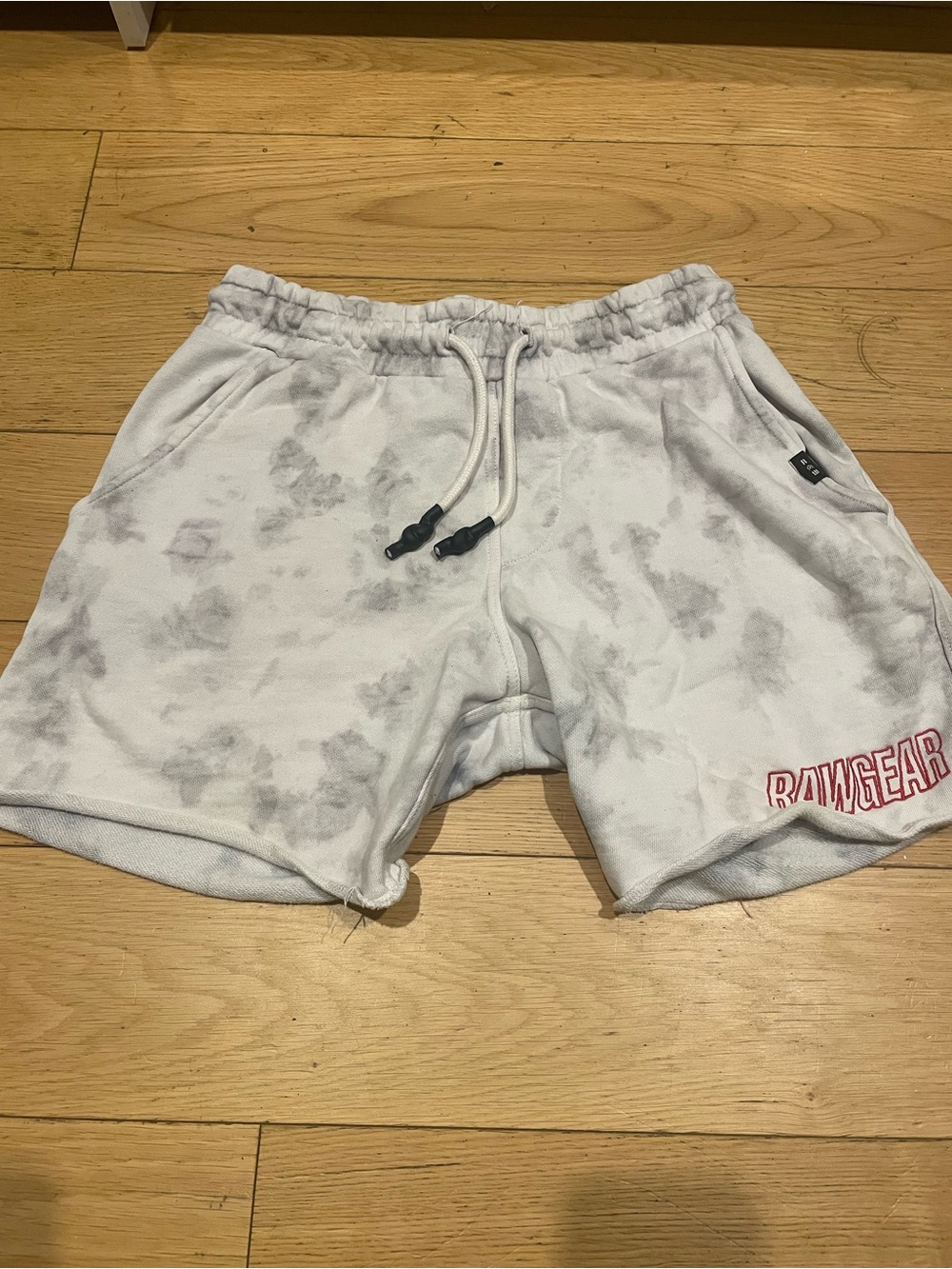 Rawgear Men's White Tie-Dye Athletic Shorts with Drawstring